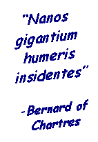 Text Box: “Nanos gigantium humeris insidentes”-Bernard of Chartres